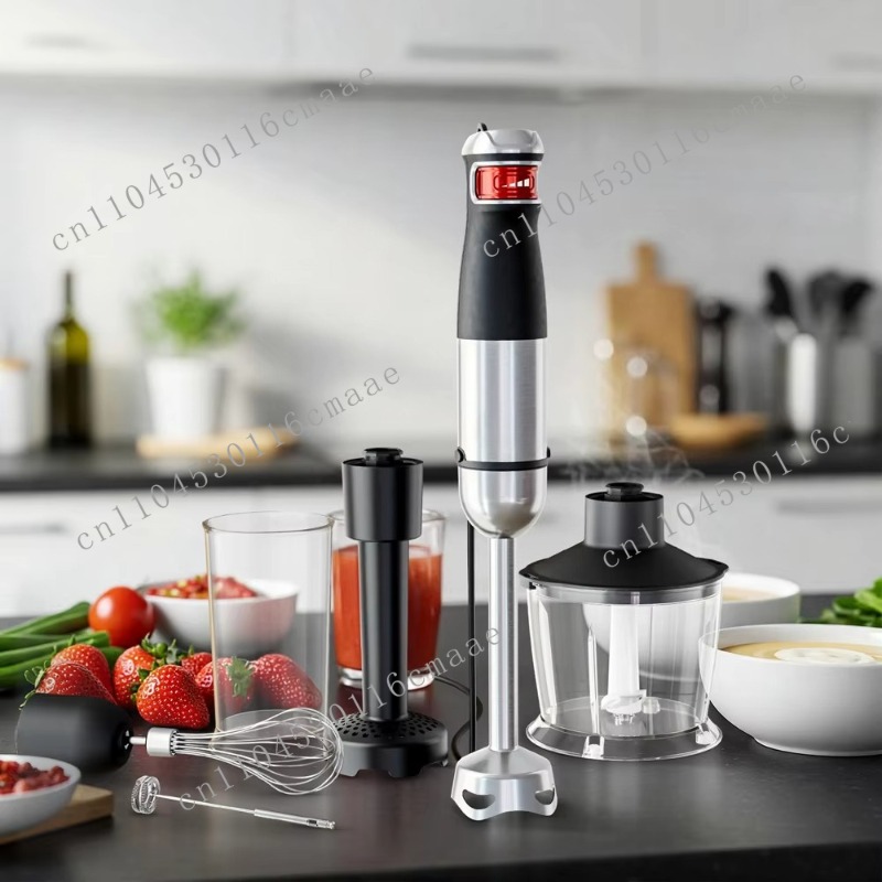 Immersion Hand Blender Set - ชุดเครื่องปั่นมืออเนกประสงค์ 6-in-1 กำลังไฟ 1200 วัตต์, เครื่องปั่นแบบแท่งสำหรับการทำอาหารเพื่อสุขภาพที่บ้าน,