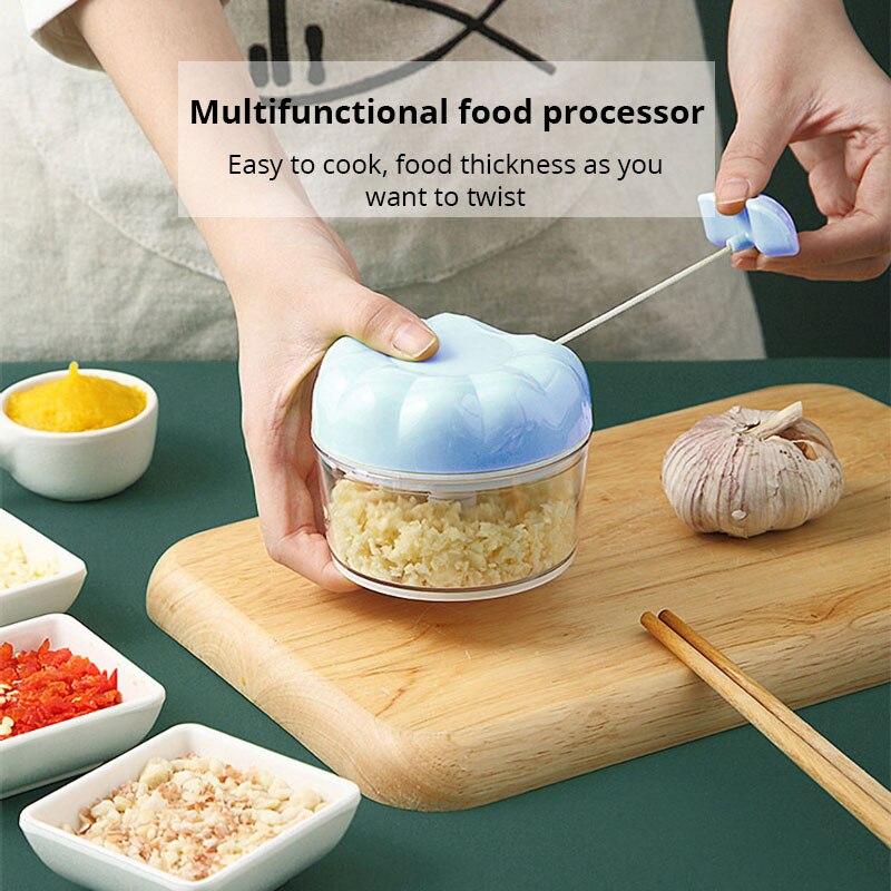 Immersion Hand Blender Set - เครื่องบดกระเทียมแบบมือหมุน สีฟ้า/ชมพู 1 ชิ้น สำหรับใช้ในครัวเรือน บดกระเทียมสับละเอียด