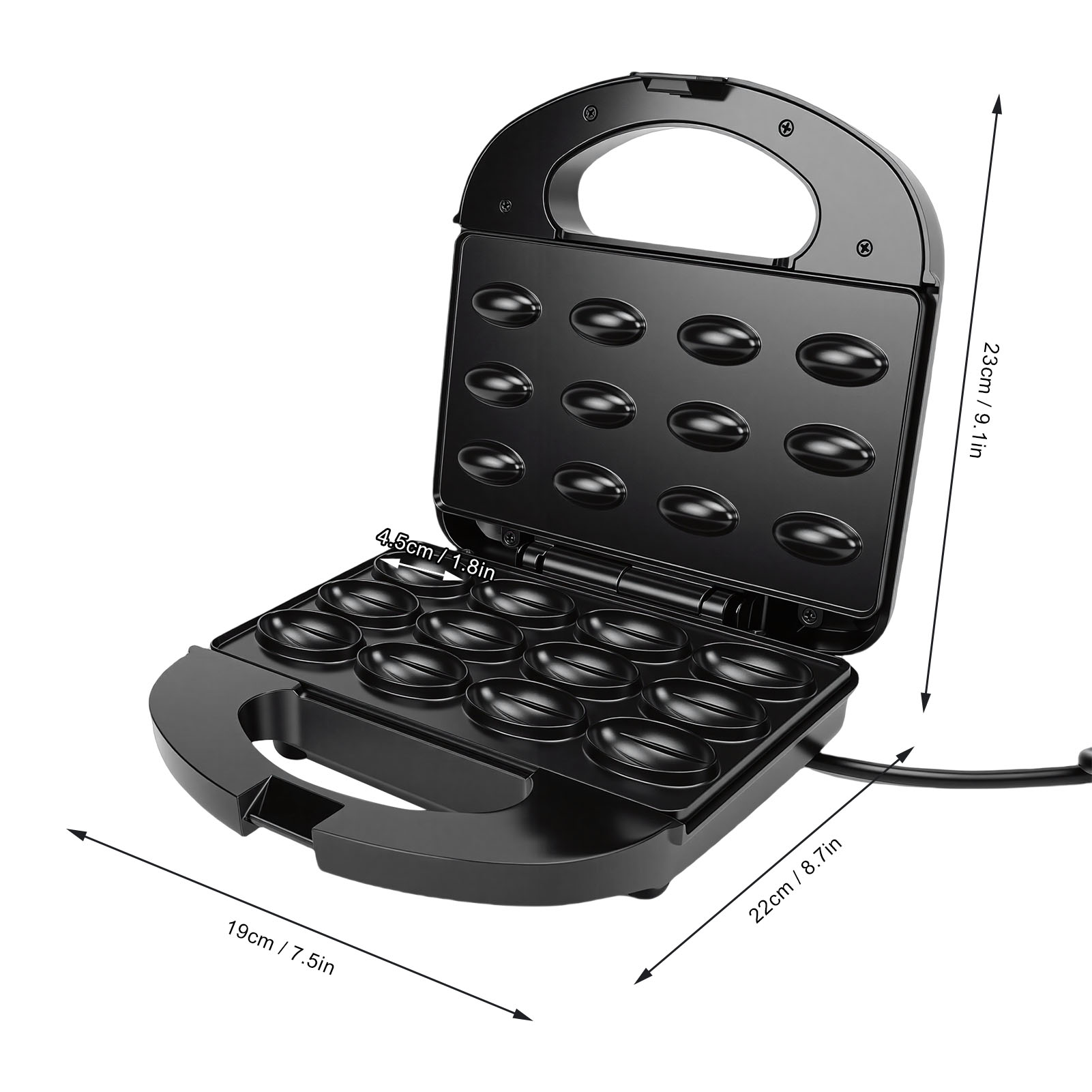 เครื่องทำคุกกี้วอลนัท 12 ชิ้น  - Mini Waffle Maker Machine บทวิจารณ์และราคา