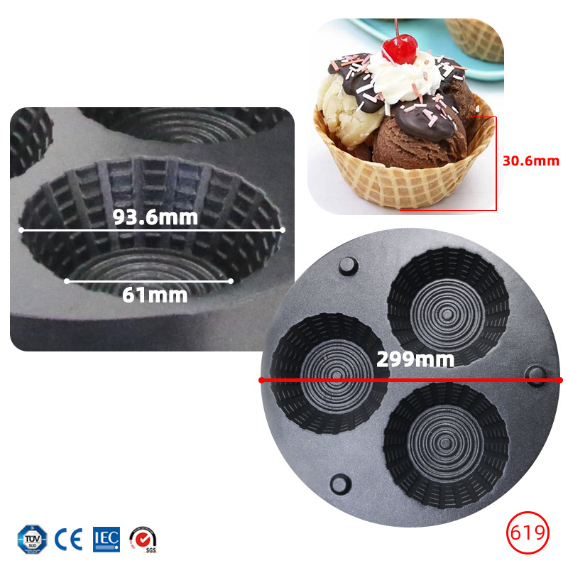 เครื่องทำวาฟเฟิลไอศกรีมแบบสามห - Mini Waffle Maker Machine บทวิจารณ์และราคา