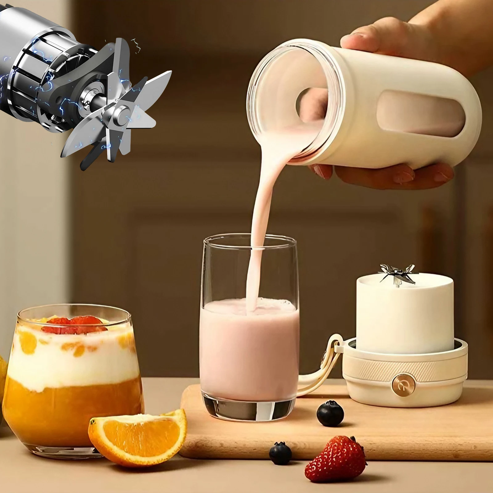 แก้วปั่นน้ำผลไม้ไฟฟ้าแบบชาร์จ  - Portable Blender Usb Rechargeable บทวิจารณ์และราคา